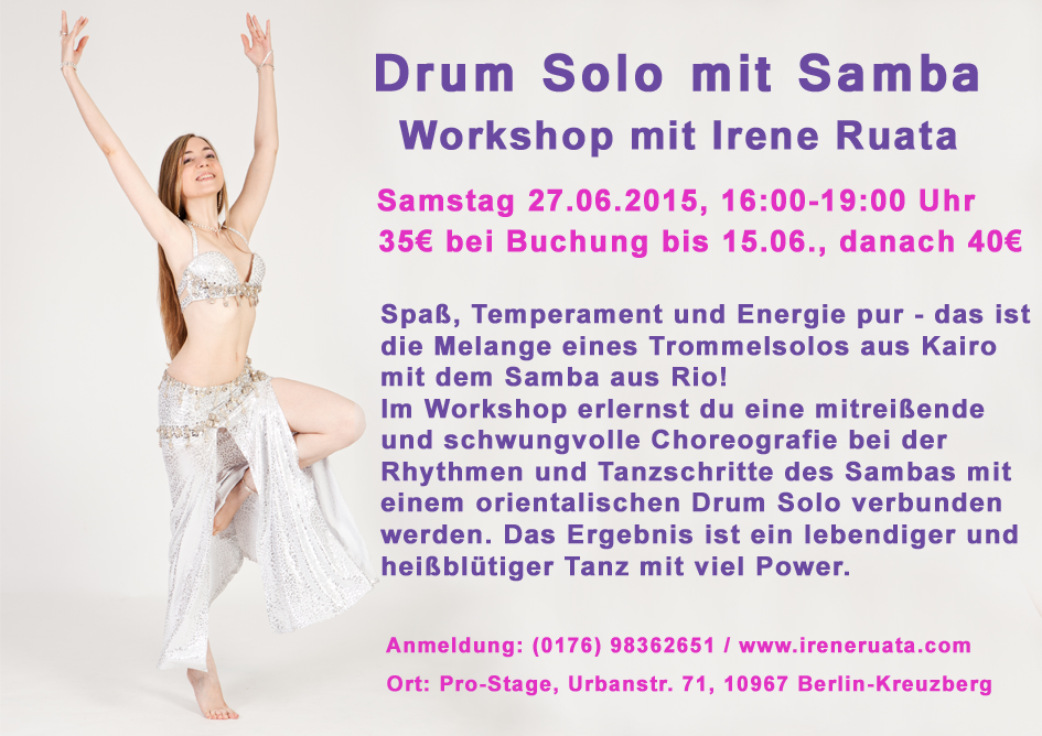 Workshop Drum Solo mit Samba mit Irene Ruata in Berlin-Kreuzberg