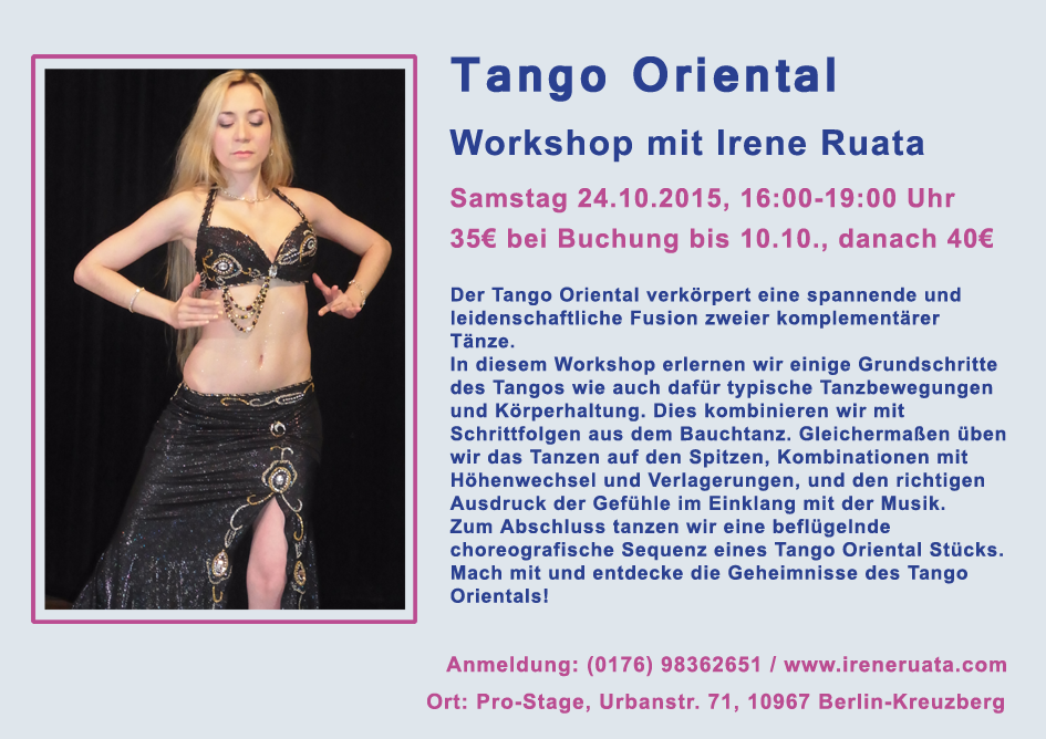 Workshop Tango Oriental mit Irene Ruata in Berlin-Kreuzberg