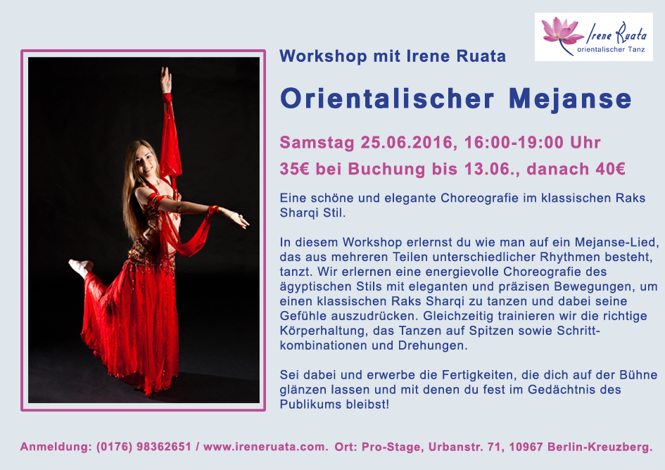 Workshop Orientalischer Mejanse mit Irene Ruata in Berlin-Kreuzberg