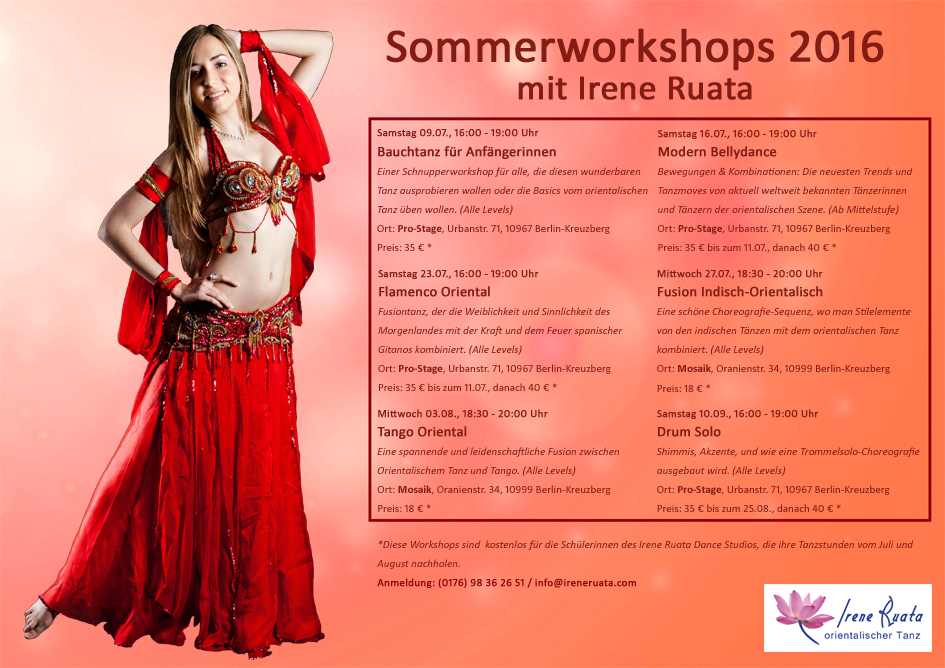 Bauchtanz Workshops im Sommer mit Irene Ruata in Berlin-Kreuzberg