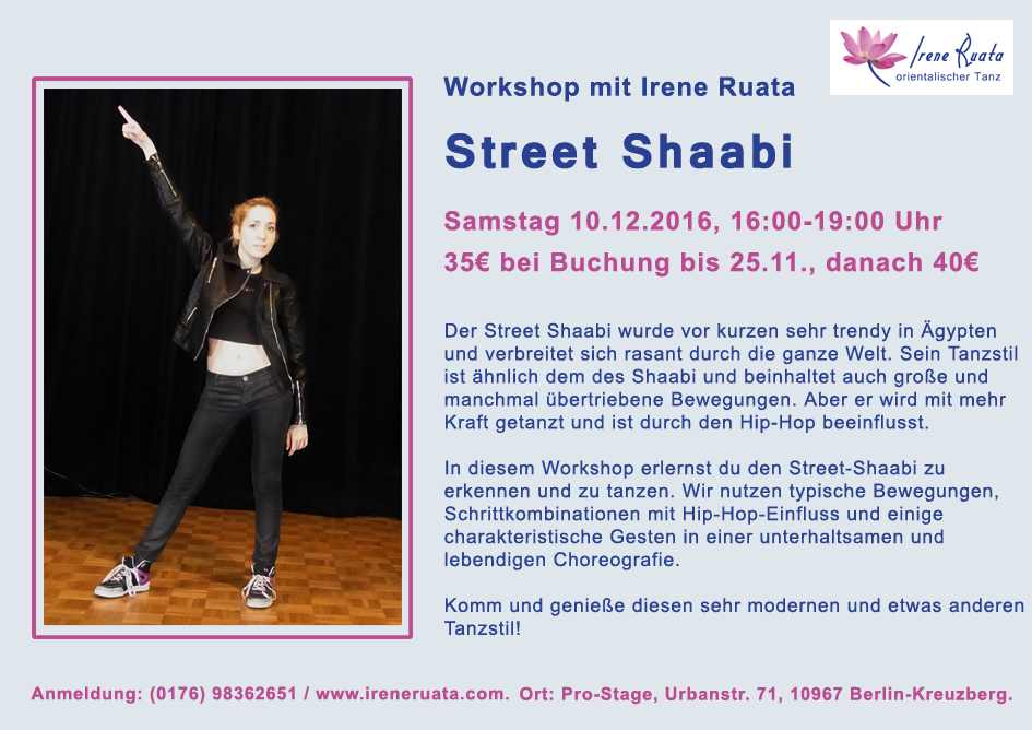 Workshop Street Shaabi mit Irene Ruata in Berlin-Kreuzberg